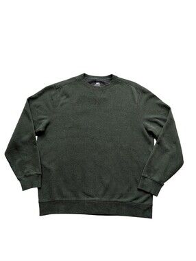 Azur Long Sleeve Fleece Crewneck Sweatshirt LARGE Olive Green